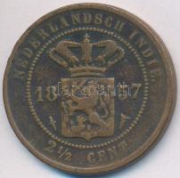 Holland Kelet-India 1857. 2 1/2c Cu T:2-,3 kis ph. Netherlands East Indies 1857. 2 1/2 Cents Cu C:VF,F small edge error