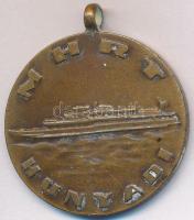 1967. "150 éves a magyar gőzhajózás - Carolina / MHRT Hunyadi" Br emlékérem füllel (30mm) ...