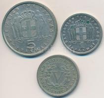 Vegyes: Amerikai Egyesült Államok 1900. 5c Cu-Ni "Liberty" + Görögország 1954. 5D Cu-Ni + ...