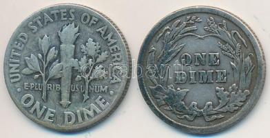 Amerikai Egyesült Államok 1905. 1D Ag "Barber" + 1946. 1D Ag "Roosevelt" T:2,2-
...