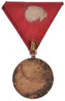 1898. "Jubileumi Emlékérem Fegyveres Erő Számára" Br kitüntetés mellszalaggal T:2-,3 ph., ...