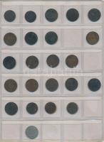 100db-os vegyes külföldi fémpénz tétel berakolapokon, közte Ausztrália, Ausztria, Bulgária, Kanada T:vegyes 100pcs of various metal coins in plastic sheets, including Australia, Austria, Bulgaria, Canada C:mixed