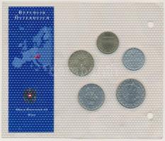 Ausztria 1987-1998. 10gr-10Sch 5xklf db, "Európa utolsó pénzei - Ausztria" vákuumcsomagolt...