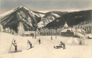 Semmering, Hotel Erzherzog Johann / winter time, skiers