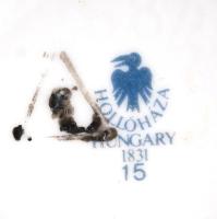 Dekoratív Hollóházi kiöntő, kézzel festett, jelzett, kis csorbával, d: 6 cm, m: 9,5 cm