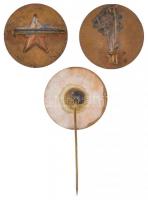 1950. "1950. április 4." zománcozott Br jelvény + 1956. "Van Hazánk, van mit megvéden...