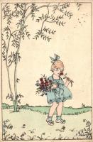 Girl collecting flowers, N.P.G. No. 1006/4, s: E. Heber (EK)