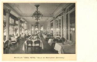 Brussels, Bruxelles; Cecil Hotel, restaurant hall, interior