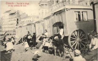 Ostend, Ostende; beach, luxury cabins