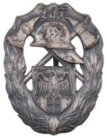 NSZK DN "LDF" ezüstözött fém tűzoltó jelvény (60,5x46mm) T:2 FRG ND "LDF" silver-plated metal firefighter badge (60,5x46mm) C:XF