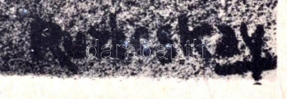 Ruzicskay György (1896-1993): Ártatlanok. Algrafia, papír, jelzett az algrafián, 19x25 cm