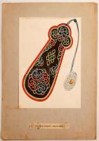 cca 1970 4 db népviseletet bemutató nyomat, felirattal, 28×17 cm