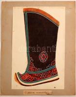 cca 1970 4 db népviseletet bemutató nyomat, felirattal, 28×17 cm