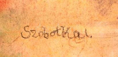 Szobotka jelzéssel: Házak. Pasztell, papír, 52×66 cm