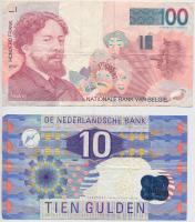 Vegyes: Belgium 1995-2001. 100Fr + Hollandia 1997. 10G T:III Mixed: Belgium 1995-2001. 100 Francs + Netherlands 1997. 10 Gulden C:F