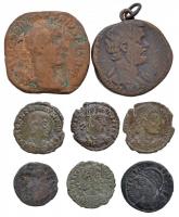 Római Birodalom 8db-os bronzpénz tétel, közte hamis is T:vegyes Roman Empire 8pcs of bronze coins, between them fake coins too! C:mixed