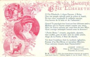 A Sa Majesté La Fee Elisabeth / Elisabeth of Bavaria, Queen of Belgium, floral, patriotic propaganda card s: Herman (EK)