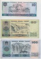 Kína 1980. 10Y + 1990. 50Y + 100Y T:II,III
China 1980. 10 Yuan + 1990. 50 Yuan + 100 Yuan C:XF,F