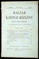 1922 Magyar Katonai Közlöny X. évfolyam I. füzet, szerkeszti és kiadja a M. kir. Hadtörténeti Levéltár és Múzeum kiadványa, pp.:95, 23x15cm