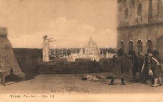 11 db RÉGI motívumlap, Puccini Tosca című operájának előadásáról, vegyes minőség / 11 old motive pos...