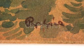 Pap jelzéssel: Kilátás a völgyre. Akvarell, karton, foltos, 24×35 cm