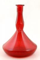 Bíborszínű üveg kiöntő, alján metszett, dugó nélkül, hibátlan, m: 19 cm