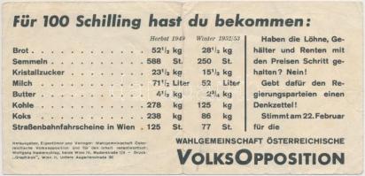 Ausztria 1953. 100Sch "Volksopposition" politikai propaganda T:III
Austria 1953. 100 Schi...