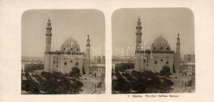 Cairo, Sultan Hassar mosque, stereo card (18cm x 8,8cm) (non PC) (EK)