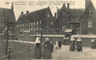 Ghent, Gand, Gent; Mont St. Amand, Beguinage, Plaine Ste. Elisabeth / street, nuns