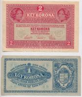 1917. 2K + 1920. 1K + 1912. 100K + 1913. 20K román felülbélyegzéssel T:III