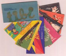 cca 1960-70 Magyar, retró csokoládépapírok, különböző méretben, 10db / chocolate papers