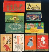 cca 1960-70 Magyar, retró csokoládépapírok, különböző méretben, 10db / chocolate papers