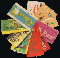 cca 1960-70 Magyar, retró csokoládépapírok, különböző méretben, 10db / chocolate papers