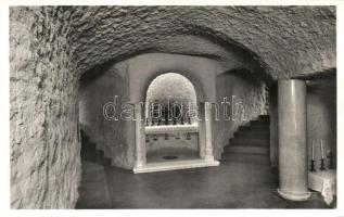 Budapest II. Magyar Szentföld, Betlehemi barlang, születési oltár és a latin görög lejáró, belső