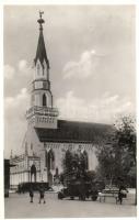 Losonc, Lucenec; Reformátis templom, teherautó / Calvinist church, truck