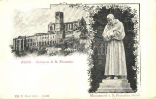 Assisi, Convento di S. Francesco, Monumento a S. Francesco / convent and statue, floral