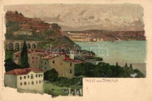 Trieste, Triest von Barcola; Ottmar Zieher Künstlerpostkarte No. 1123. litho s: Raoul Frank