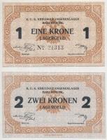 Ausztria / Marchtrenk hadifogolytábor ~1916. 1K + 2K T:I
Austria / Marchtrenk POW camp ~1916. 1 Cor...