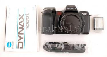 Minolta Dynax 7000i tükörreflexes fényképezőgép, akkumulátorral, szíjjal, leírással, saját dobozában...