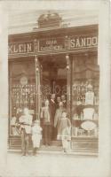 1908 Léva, Levice; Klein Sándor órás és ékszerész üzlete, a tulajdonos és családja / Sándor Klein's jewelry and watchmaker shop, the proprietor and his family, photo (EB)