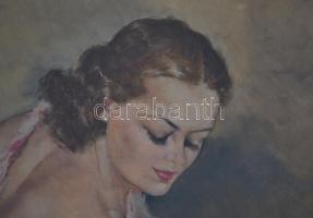 Fried Pál (1893-1955): Balerina. Olaj, vászon, jelzett, antik sérült keretben, 80×60 cm