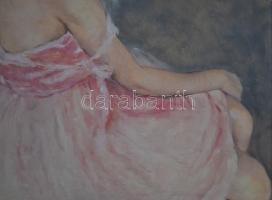 Fried Pál (1893-1955): Balerina. Olaj, vászon, jelzett, antik sérült keretben, 80×60 cm