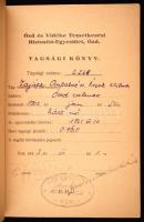 1943 Tagsági könyv és az Ózd és vidéke temetkezési biztosító-egyesület alapszabálya bélyegekkel, 20x...