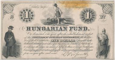 1852. 1$ B Kossuth bankó számozás nélkül T:III Hungary 1852. 1 Dollar B without serial number C:F Adamo G117/1