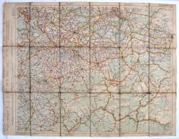 cca 1930 Freytag & Berndt Autostrassenkarten, Blatt 21: Ratibor (Racibórz), Teschen és környéke, autóstérkép, 1:300000, Kartographisches Anstalt, Wien, vászonra ragasztva, 73×56,5 cm