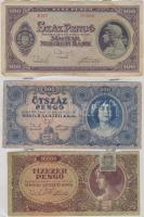 39db-os vegyes magyar pengő és adópengő bankjegy tétel T:vegyes