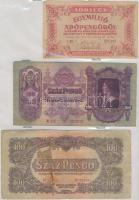 39db-os vegyes magyar pengő és adópengő bankjegy tétel T:vegyes