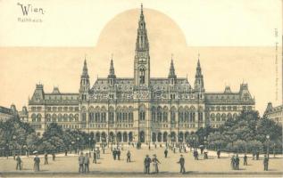 Vienna, Wien; Rathaus / town hall, Louis Glaser 3427. litho