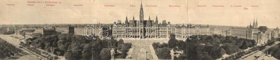 Vienna, Wien; Rathaus / town hall, three-tile panoramacard