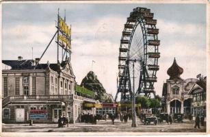 Vienna, Wien II. Riesenrad, Hochschaubahn, Kino Lustspieltheater / ferris wheel, cinema, automobiles (b)